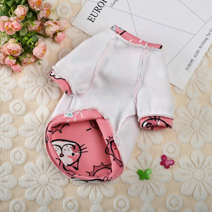 Cute Print Cat Clothes Suit Spring Autumn Warm Fleece Pet Cat Pullover for Cats Kedi Soft Kitten Sweater Sphynx Clothing Outfits