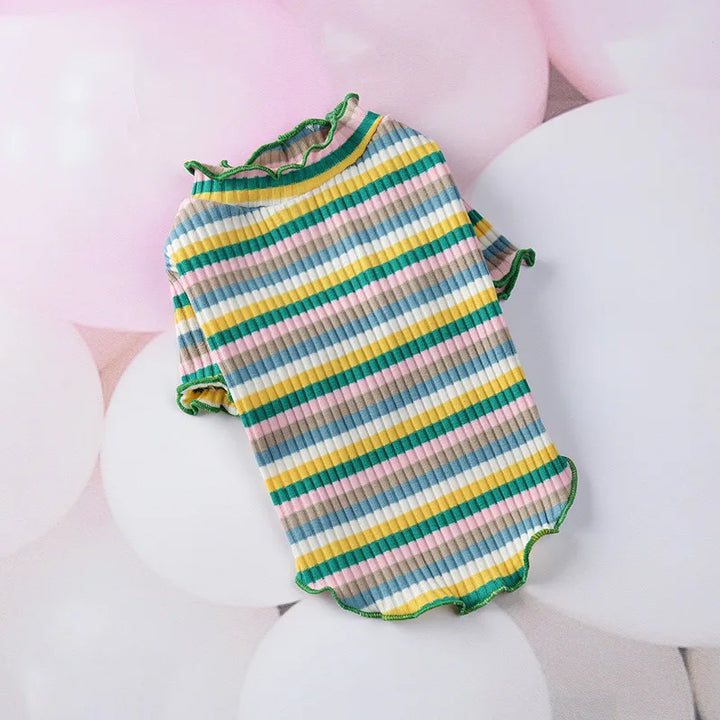 Colorful Stripe Sphynx Cat Vest Shirt for Small Cats Katten Kedi Cotton Puppy Dog Pet Clothes mascotas Clothing ropa para gatos