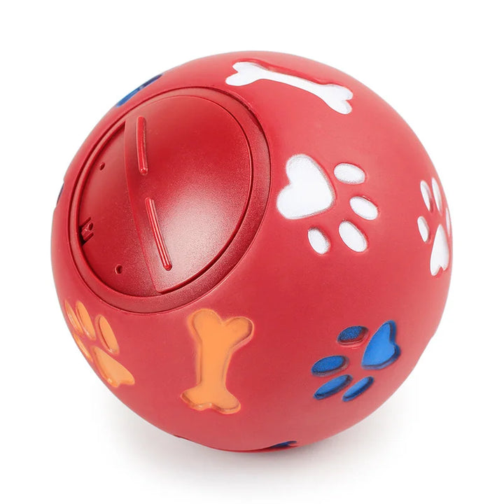 Dog Toy Rubber Ball Chew Dispenser Leakage Food Play Ball Interactive Pet Dental Teething Training Toy Blue Red Diameter 7.5cm