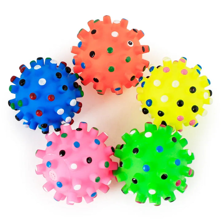 Squeaky Rubber Dog Ball – Fun & Durable Toy for Small Dogs!