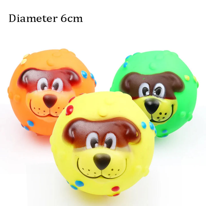 Squeaky Rubber Dog Ball – Fun & Durable Toy for Small Dogs!