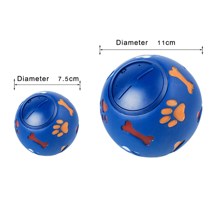 Dog Toy Rubber Ball Chew Dispenser Leakage Food Play Ball Interactive Pet Dental Teething Training Toy Blue Red Diameter 7.5cm