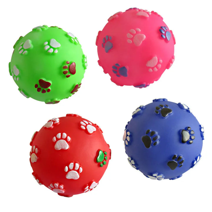 Squeaky Rubber Dog Ball – Fun & Durable Toy for Small Dogs!