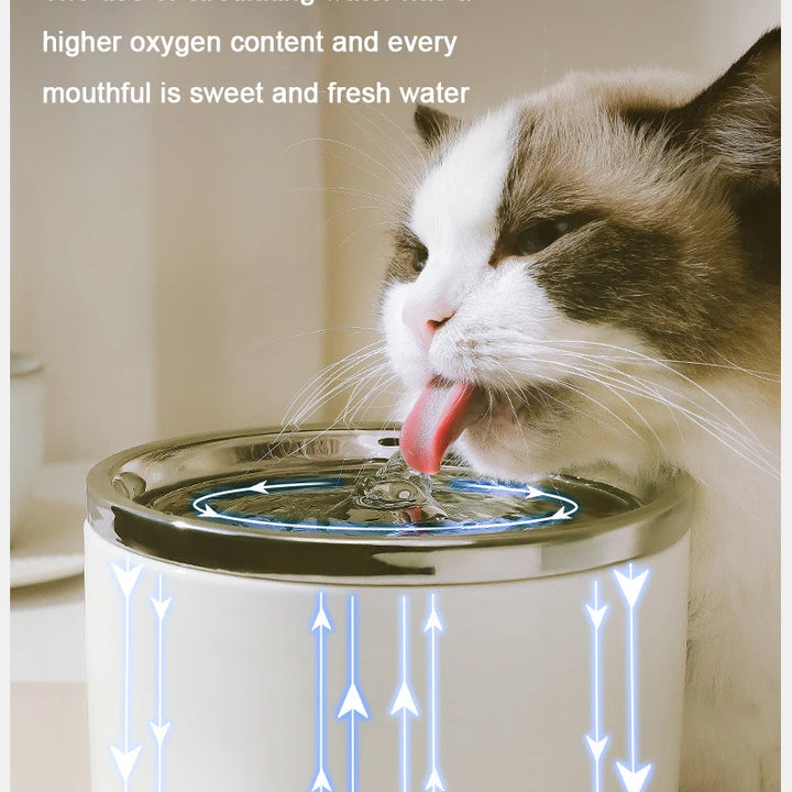 Ultra-quiet automatic water dispenser for pet cats