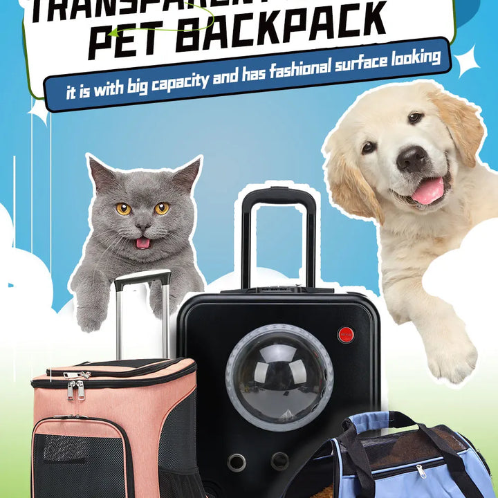 Space Capsule Style Clear Pet Backpack – Travel in Style