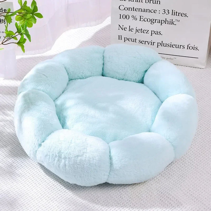 Plush Pet Bed – Winter Warm Calming Round Cat & Dog Bed