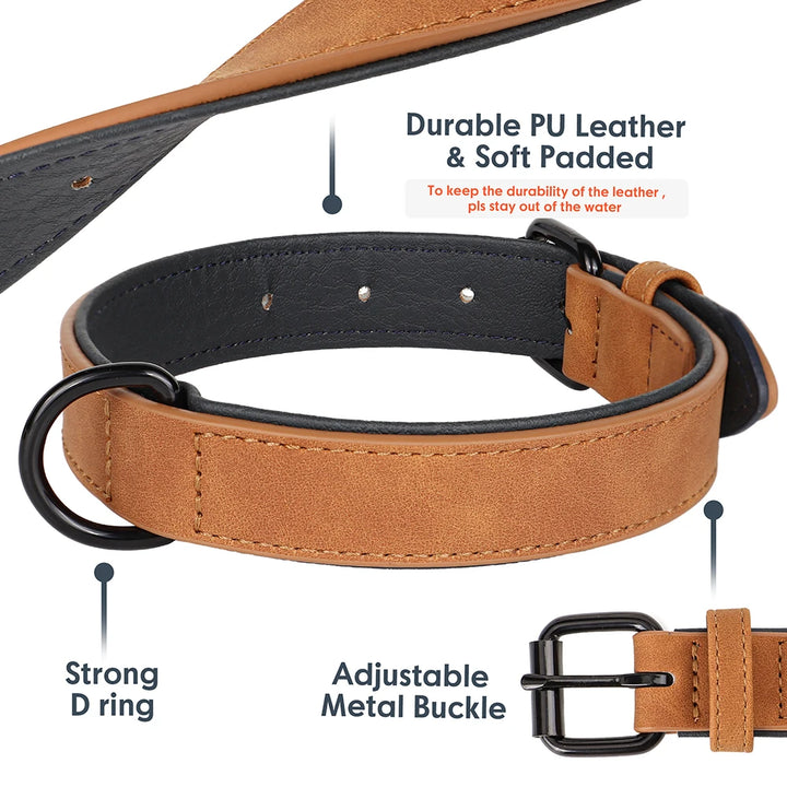 Large dog collar, soft padded collar, durable