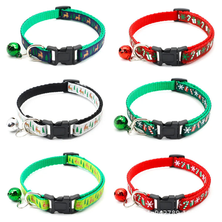 2 pcs collar with bell adjustable custom buckle