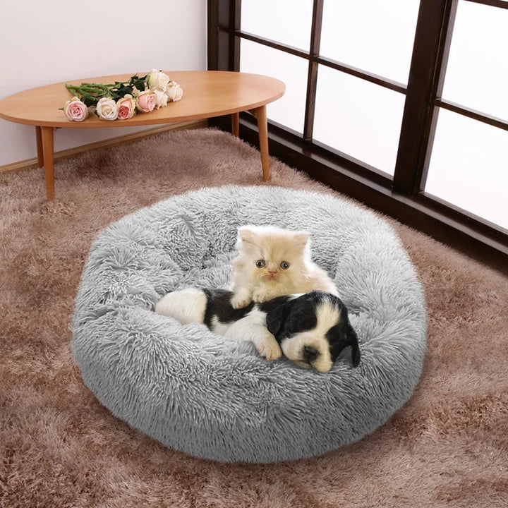 🐾 Round Plush Dog and Cat Bed – Donut Mat