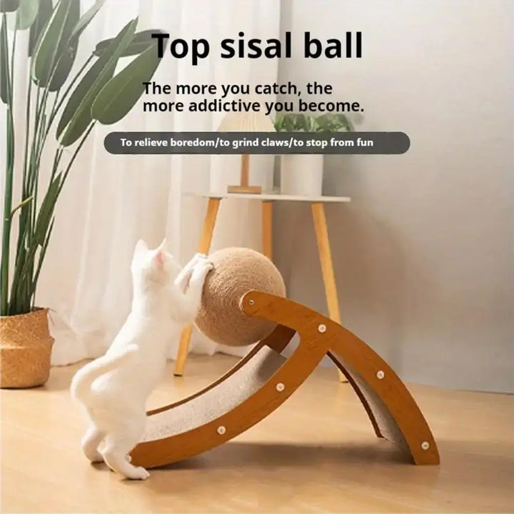 Cat Scratch Board Built-In Sisal Rotatable Ball Cat Scratch Pad Door Clips Furniture Protectors From Scratching Pets Exercise To