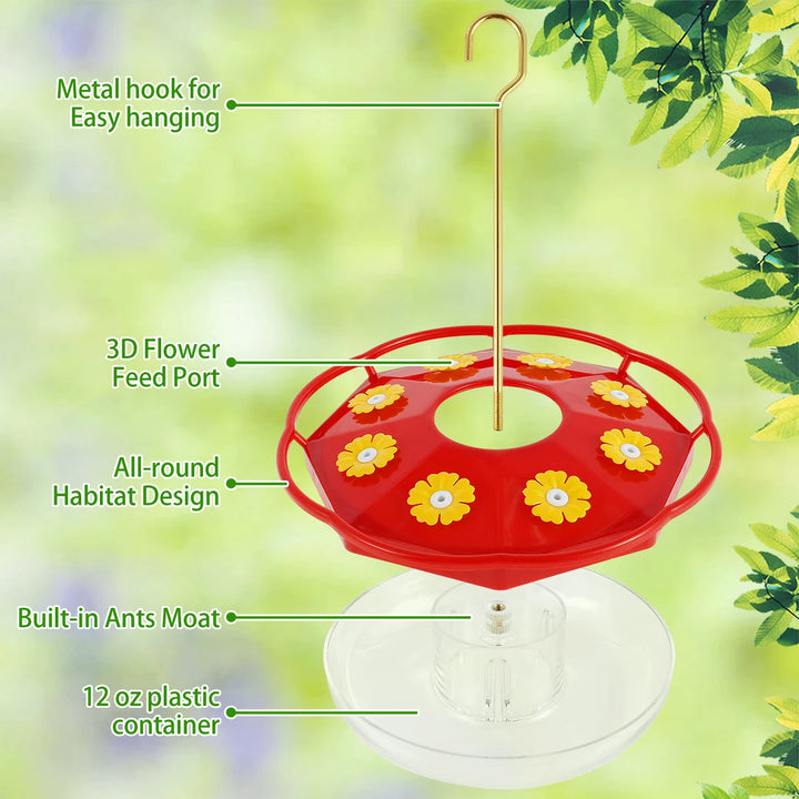 Hummingbird Feeder with 8 Feedings – Hanging Bird Feeder