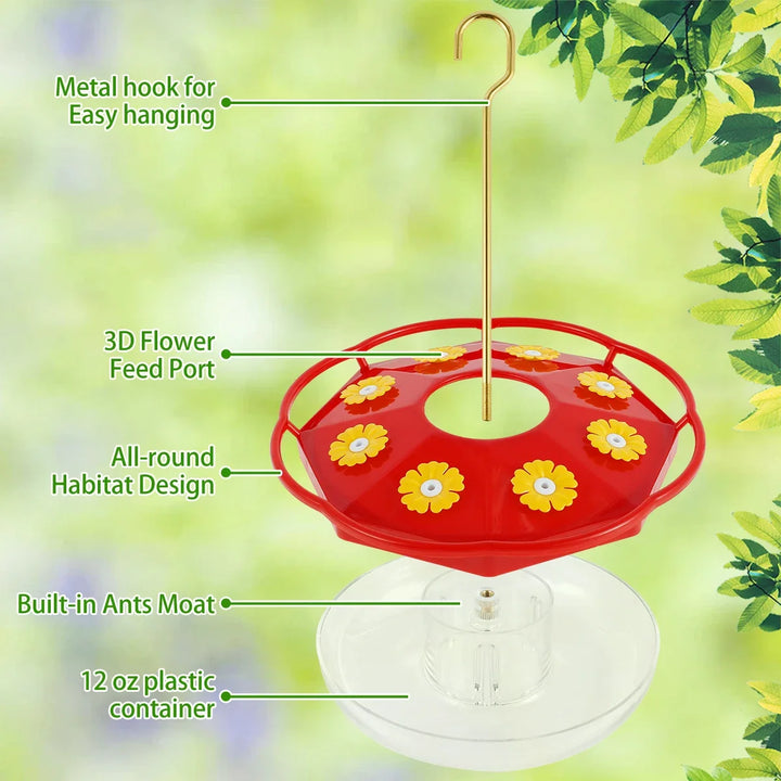 Hummingbird Feeder with 8 Feedings – Hanging Bird Feeder