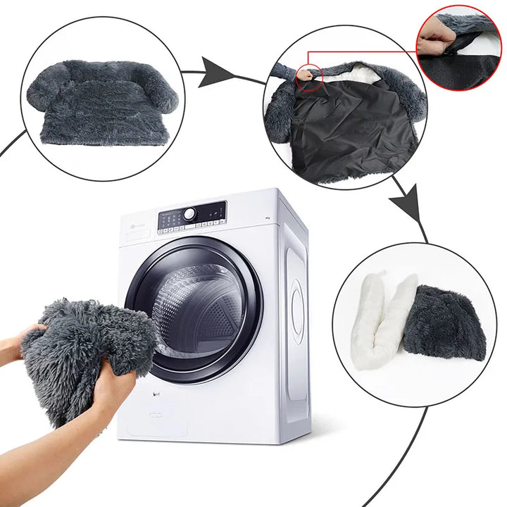 Removable Plush Pet Large Dog Bed Sofa House Mat Kennel Winter Warm Cat Pad Washable Calming Cushion Blanket Cover Nest Car New