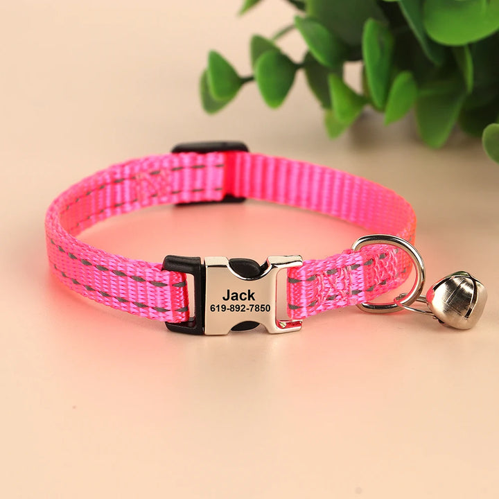 Personalized cat collar for puppies, adjustable