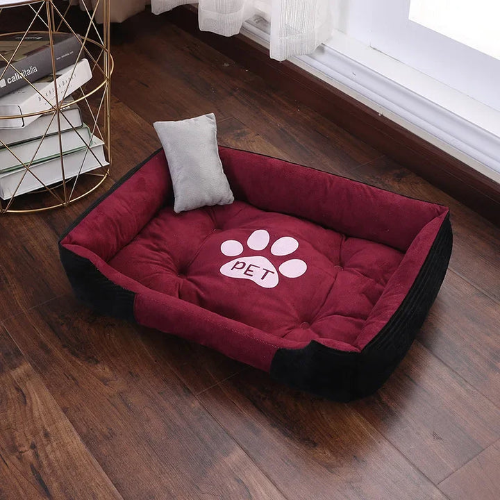 Bed for Dog Cat Pet Square Plush Kennel Medium Small Dog Sofa Bed Cushion Pet Calming Dog Bed House Pet Supplies Accessories