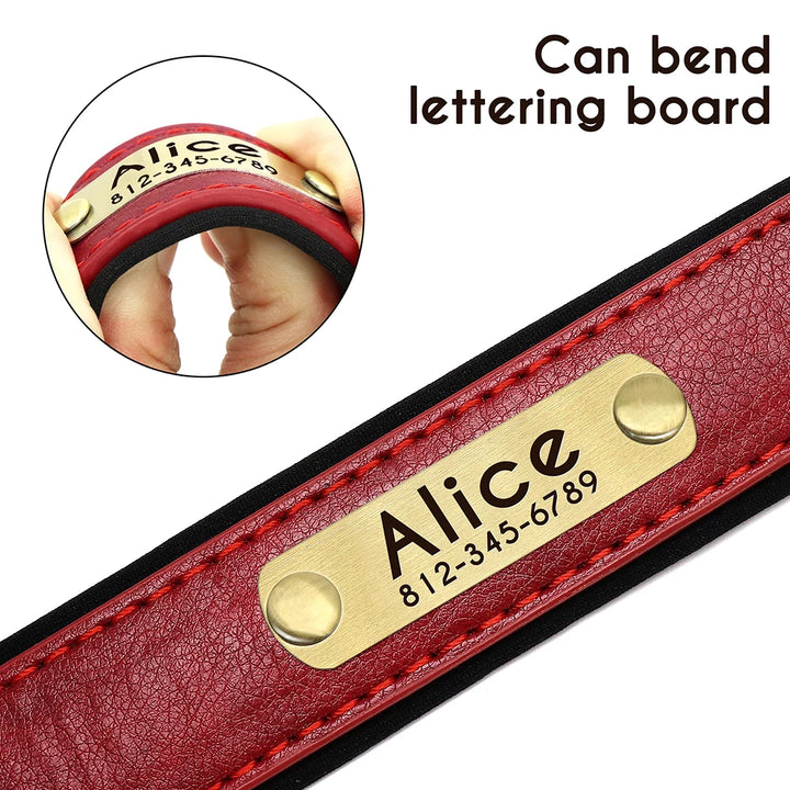 Personalized Leather Dog Leash Set with ID Tag