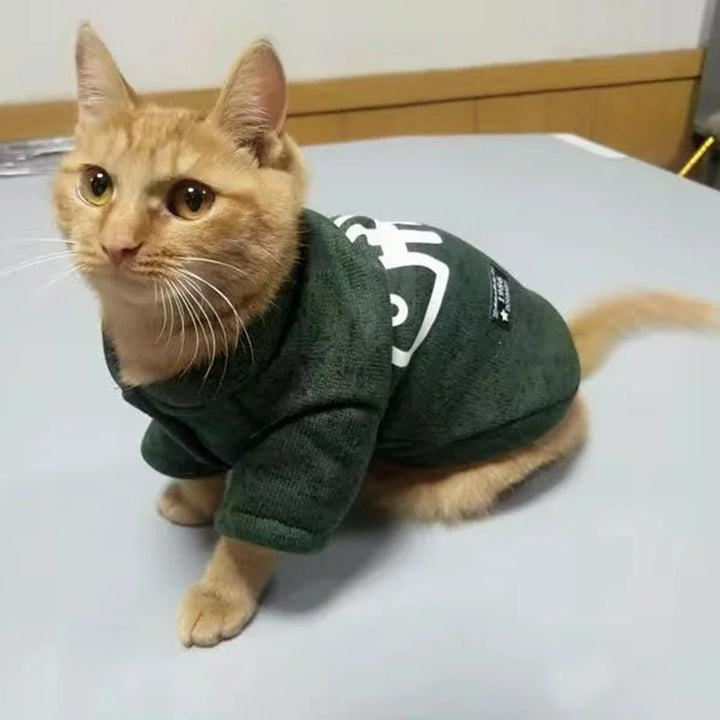 Classic Style Cat Clothes Coat Warm Fleece Pet Sweater for Cats Spring Autumn gato Clothing Kitten Jacket Outfit Pets Supplies