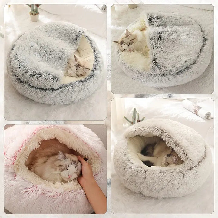 Soft Plush Cat Bed - Cozy Sleeping Nest for Cats and Kittens