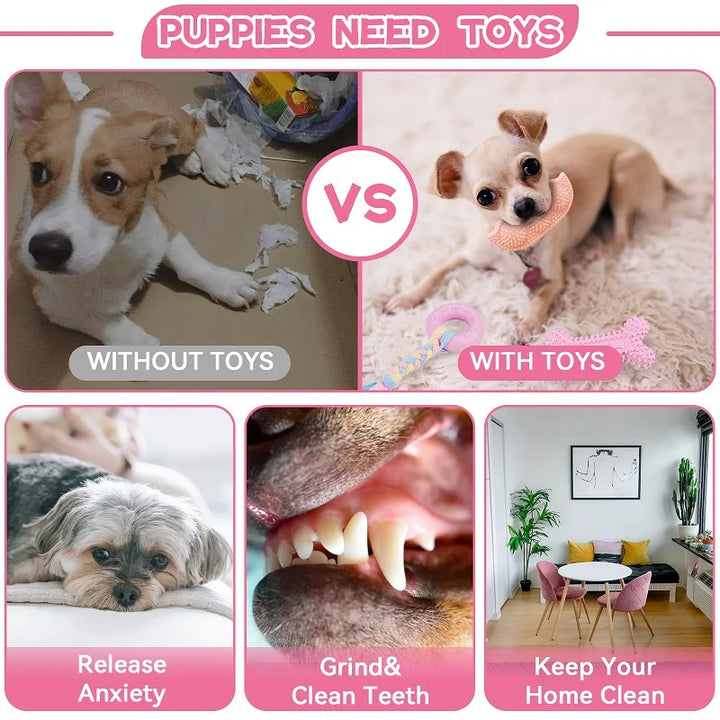 Pink Rubber Bone - Durable and Fun Chew Toy