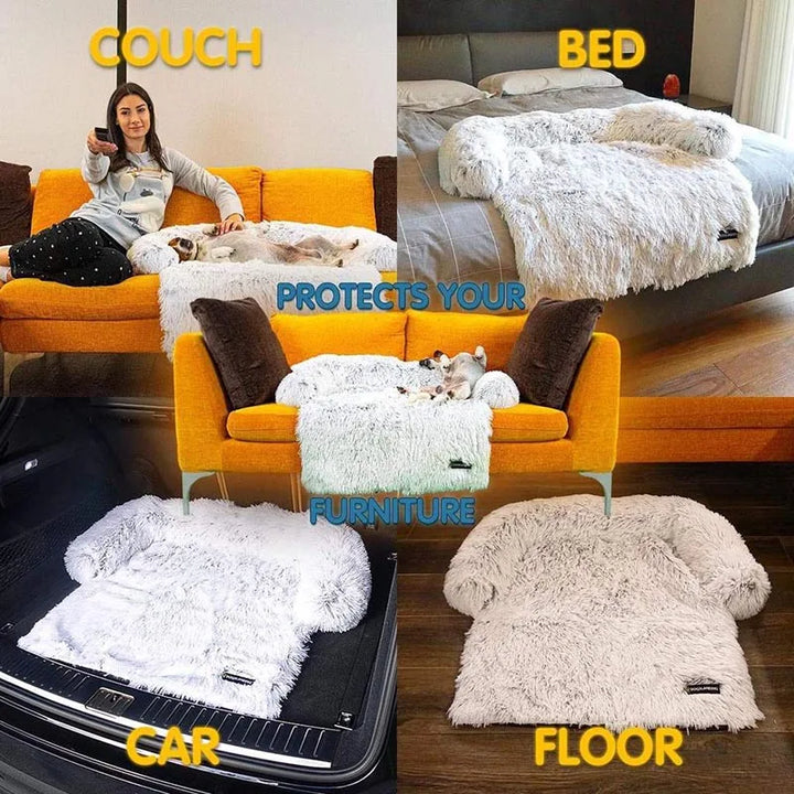 Removable Plush Pet Large Dog Bed Sofa House Mat Kennel Winter Warm Cat Pad Washable Calming Cushion Blanket Cover Nest Car New