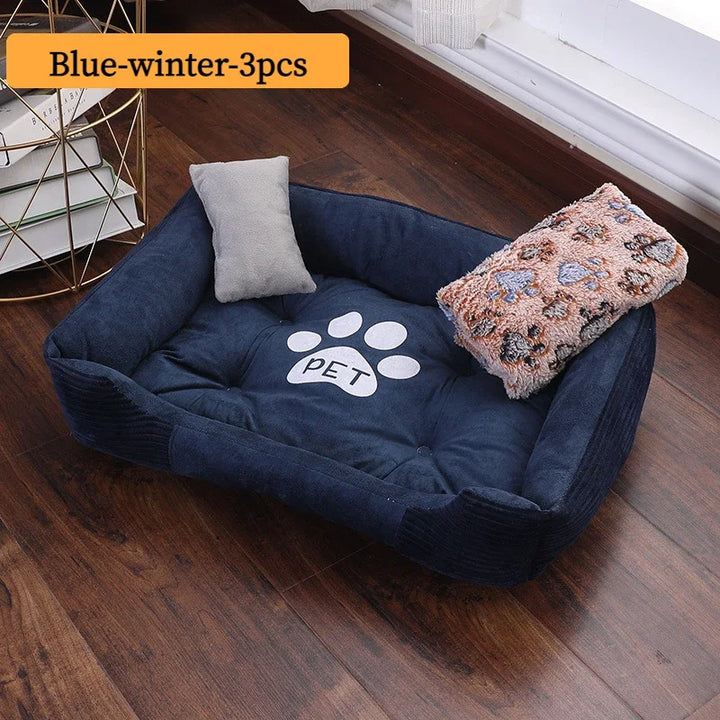 Bed for Dog Cat Pet Square Plush Kennel Medium Small Dog Sofa Bed Cushion Pet Calming Dog Bed House Pet Supplies Accessories