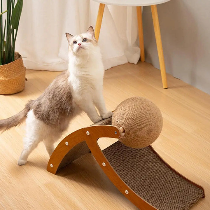 Cat Scratch Board Built-In Sisal Rotatable Ball Cat Scratch Pad Door Clips Furniture Protectors From Scratching Pets Exercise To