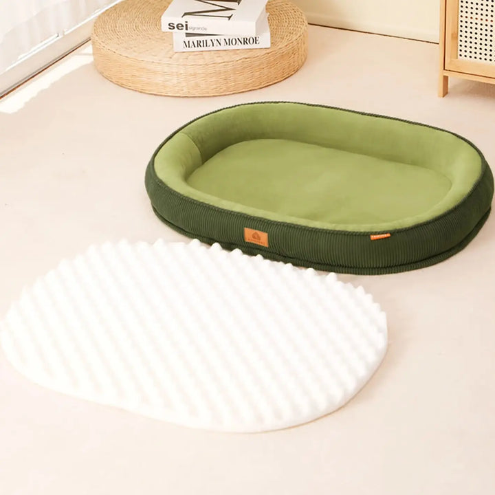 Corduroy Dog Bed – Removable Winter Warming Pad