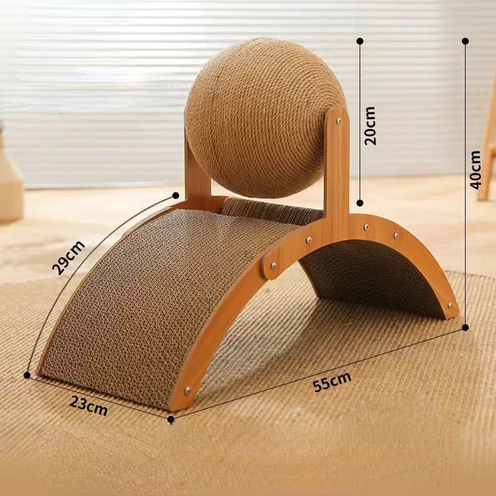 Cat Grabbing Board Wooden Cat Climbing Frame Vertical Scratch Resistant Cat Toy Rotating Sisal Rope Cat Grabbing Ball Cat Tower