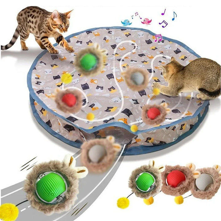 Interactive Cat Toy, Automatic Rolling Ball Cat USB Rechargeable, Antistress Indoor Toys for Cats, Electric Cat Ball Toy