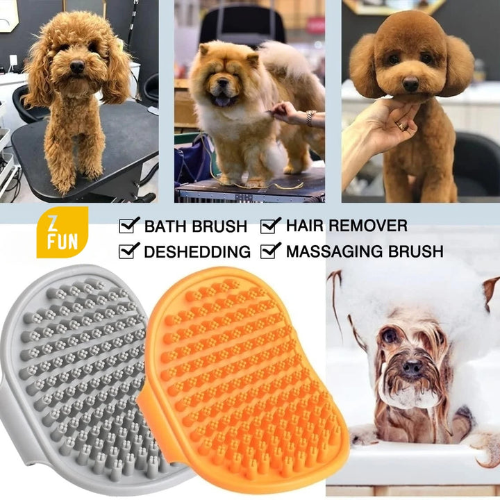 Dog Bath Brush – Curry Rubber Comb for Grooming