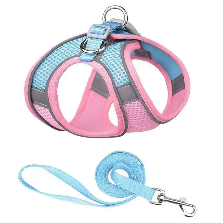 Adjustable Dog Collar and Harness Set for Small Dogs