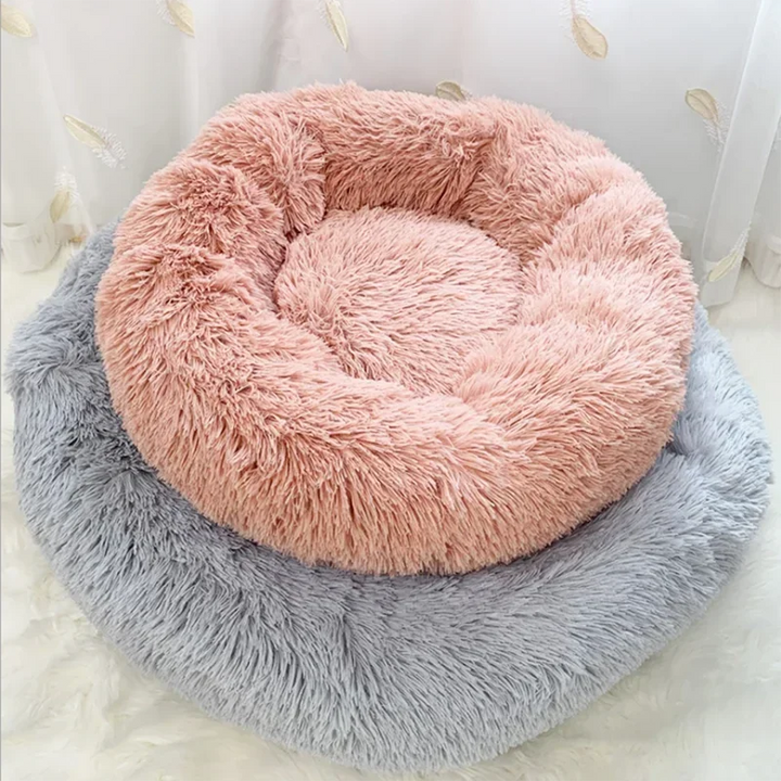 🐾 Round Plush Dog and Cat Bed – Donut Mat