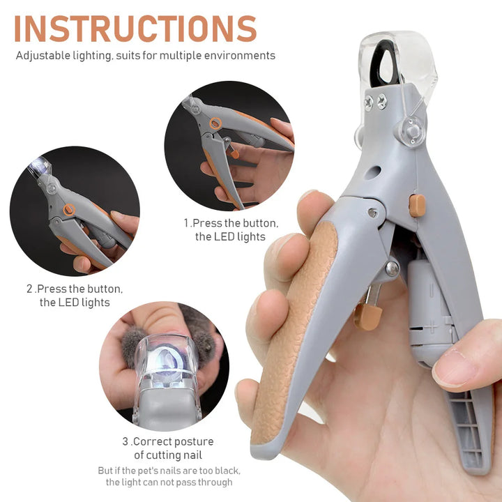 Pet Nail Clipper with LED Light – Amplified Trimmer