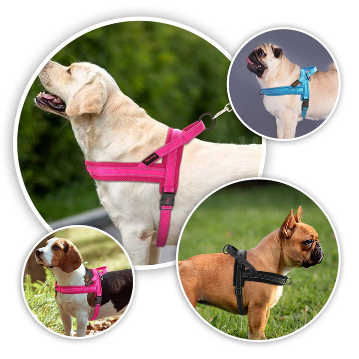 Nylon Dog Harness No Pull Dog Harnesses Vest Soft Padded Pet Walking Vests Harnesses Durable For Small Medium Large Dogs Pug