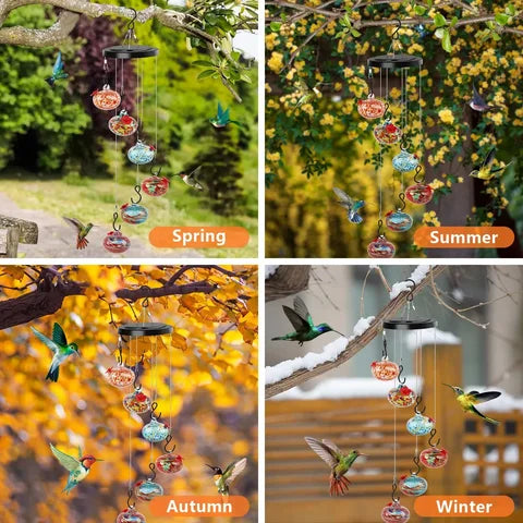 Hummingbird Feeder with Charming Wind Chimes – Feeder