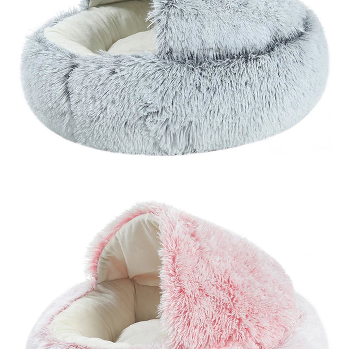 Soft Plush Cat Bed - Cozy Sleeping Nest for Cats and Kittens