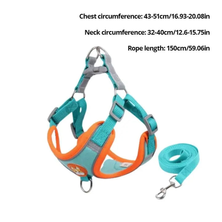 Adjustable No Pull Pet Reflective Dog Harness Lead Walking Running Leashes Cat Chest Strap Vest Leash