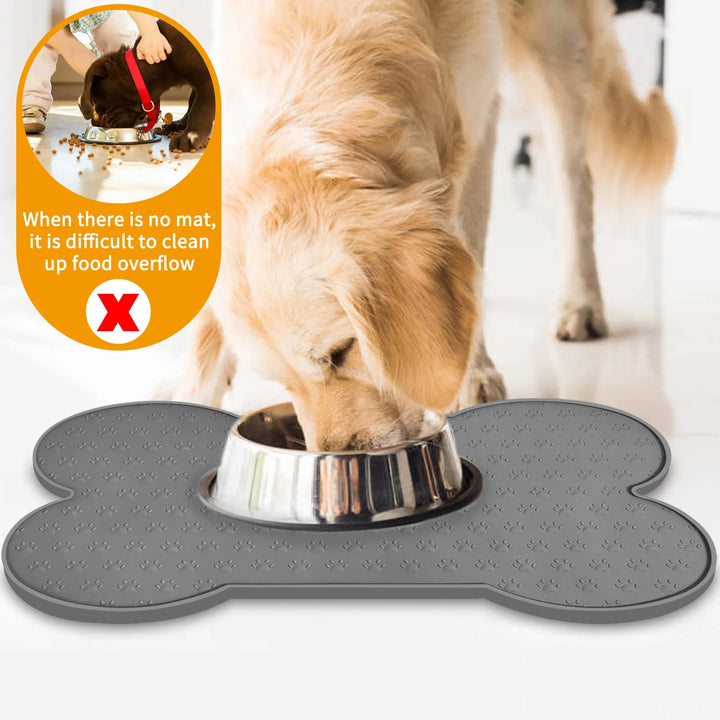 Pet Feeding Mat Silicone Dog Food Mat Anti-Slip And Waterproof Dog Bowl Mat,Thickened Dog And Cat Mat For Food And Water