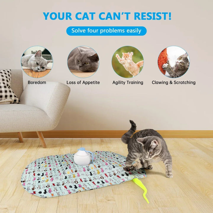 Cat Tower 3 Modes Interactive Motorized Wand Kitten Toys Electronic Exercise Pet Toy for Indoor Cats Automatic Motion Cat Toys