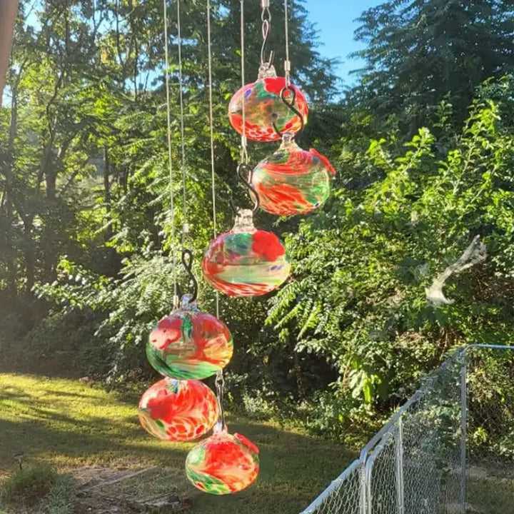 Hummingbird Feeder with Charming Wind Chimes – Feeder