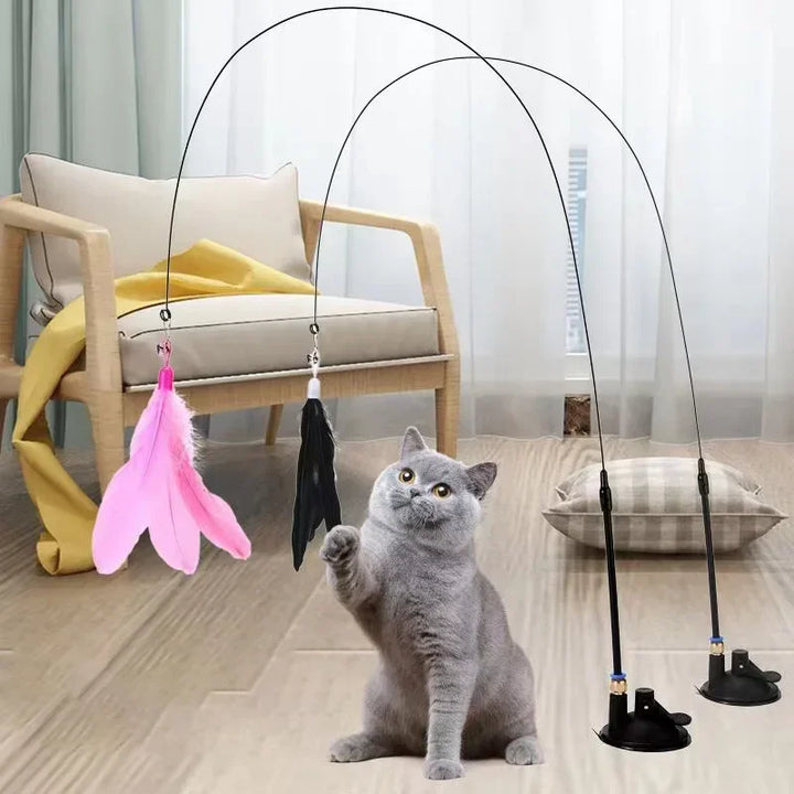 Interactive Cat Toy Set with Super Suction Cup – Wand