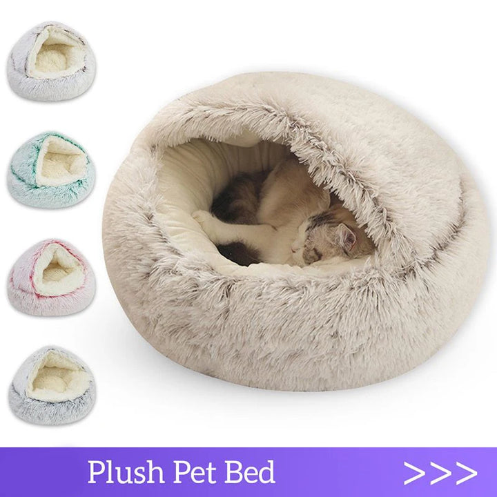 Soft Plush Cat Bed - Cozy Sleeping Nest for Cats and Kittens