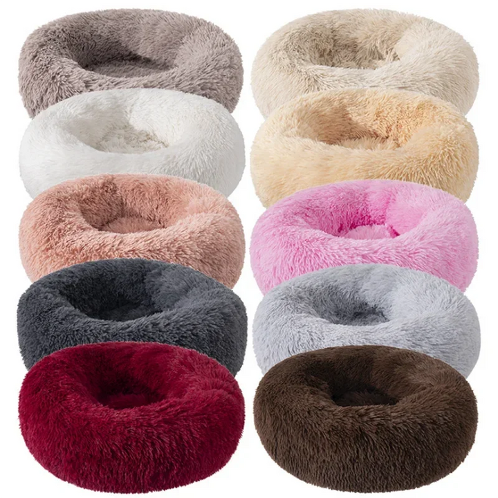 🐾 Round Plush Dog and Cat Bed – Donut Mat