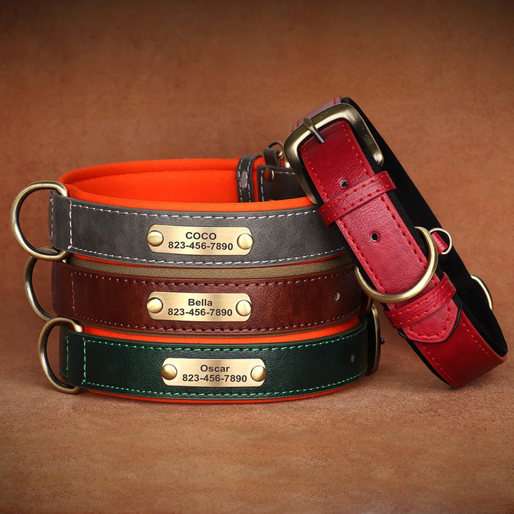 Custom Leather Dog Collar, Soft Leather Dog Collar