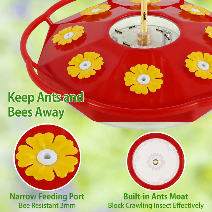 Hummingbird Feeder with 8 Feedings – Hanging Bird Feeder