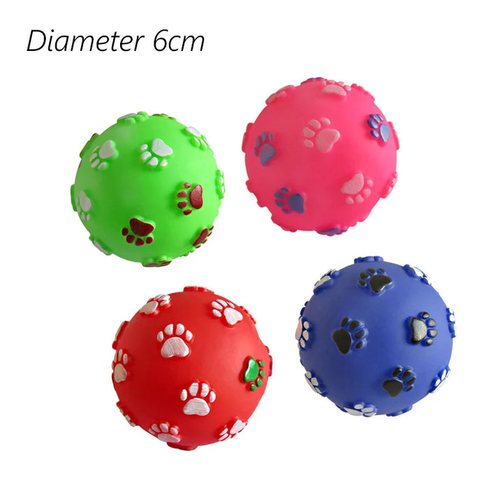 Squeaky Rubber Dog Ball – Fun & Durable Toy for Small Dogs!