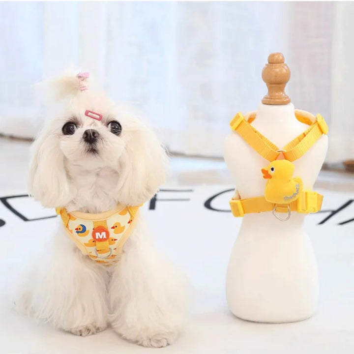 Cartoon Duck Harness and Collar for Dogs and Cats