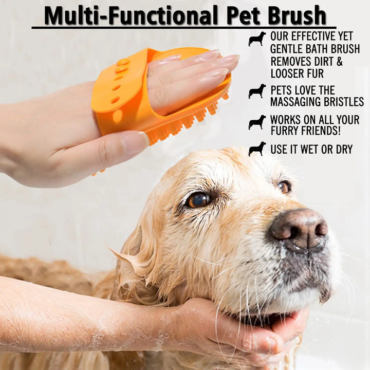 Dog Bath Brush – Curry Rubber Comb for Grooming