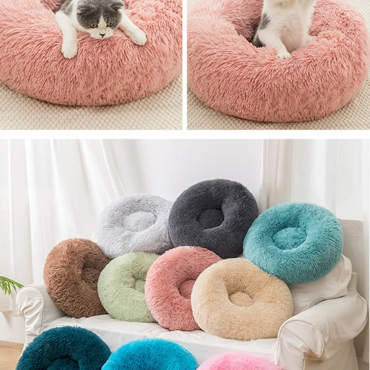 Donut Mand Dog Accessories for Large Dogs Cat's House Plush Pet Bed for Dog XXL Round Mat For Small Medium Animal Calming Sofas