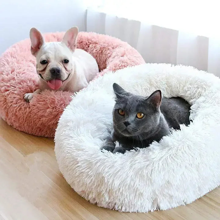 🐾 Round Plush Dog and Cat Bed – Donut Mat